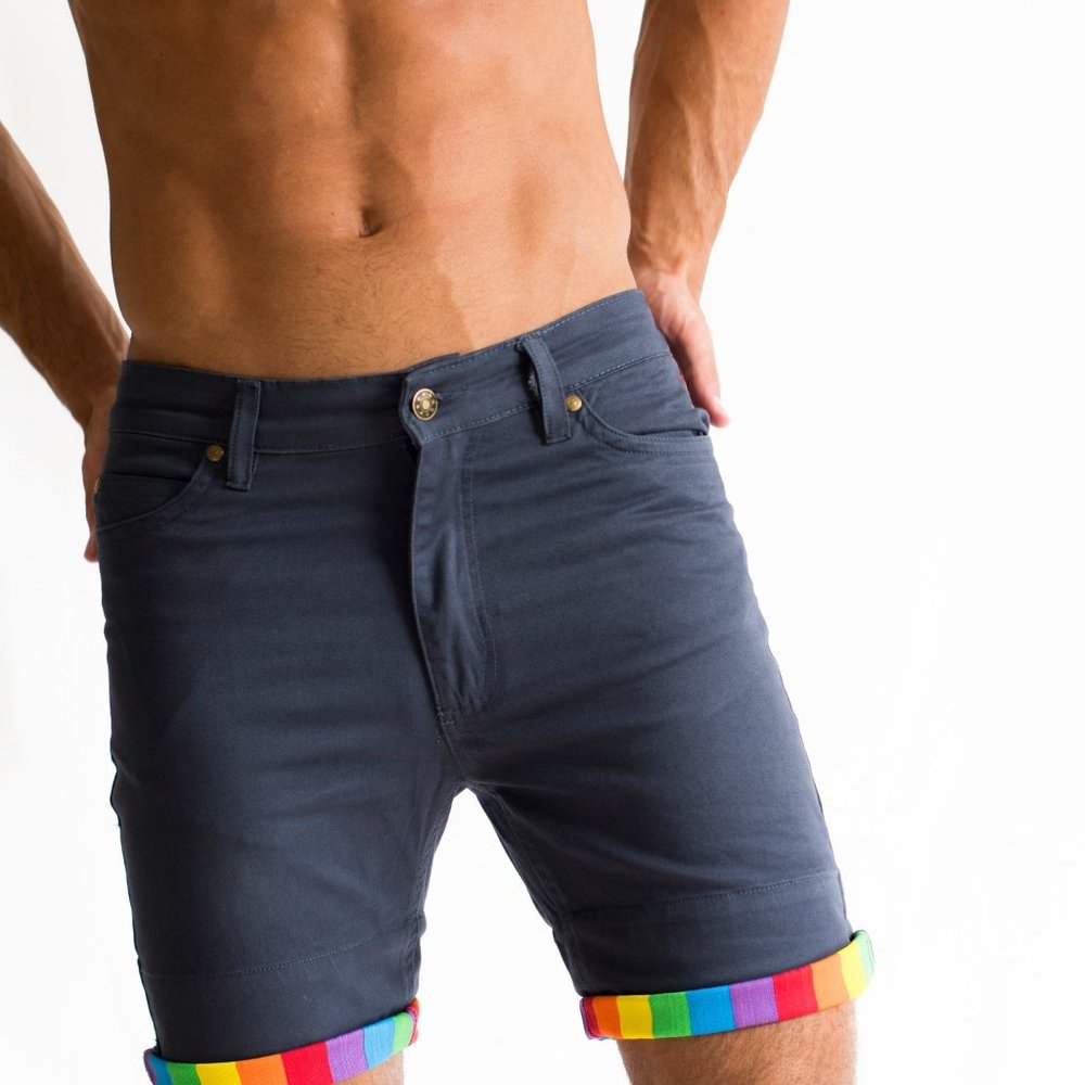 Bunny.Style Black Roll-up Rainbow Shorts Size 30